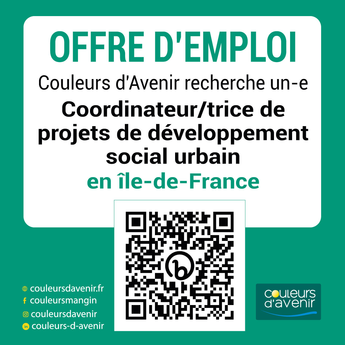 Coordinateur/trice de projets de développement social urbain en Île-de-France